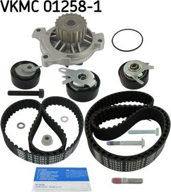 Помпа (водяной насос) с комплектом ремня ГРМ SKF. Артикул VKMC 01258-1