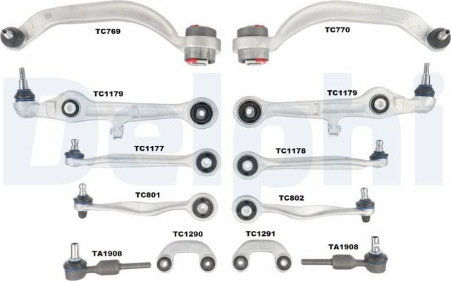Ремкомплект, поперечный рычаг подвески Delphi. Артикул TC1500KIT