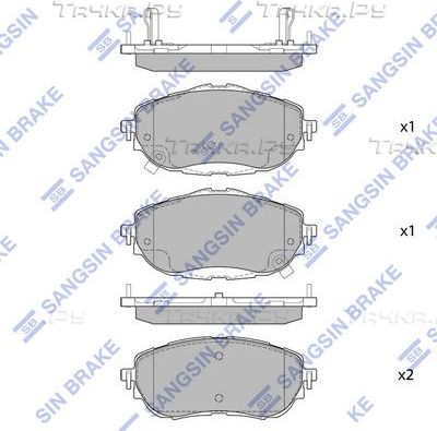 Тормозные колодки Sangsin Hi-Q. Артикул SP1700