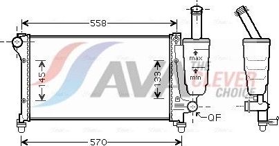 Радиатор охлаждения двигателя AVA ** CLEVER FIT **. Артикул FTA2368
