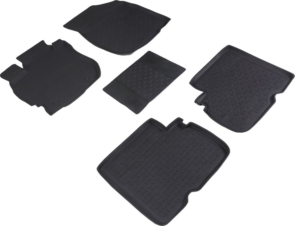 Коврики резиновые Seintex с высоким бортиком для салона Nissan Almera G15 2013-2026. Артикул 84088