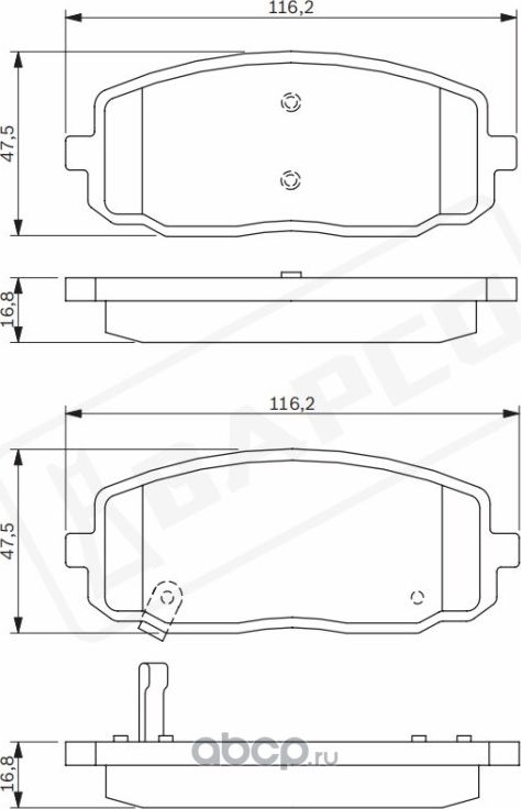 Колодки тормозные дисковые пер. HYUNDAI i10 (PA) 1.0 KIA PICANTO (SA) (Bapco) Bapco. Артикул BP0583