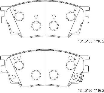 Тормозные колодки Asimco передние для Mazda 6 I (GG) 2002-2007. Артикул KD3790