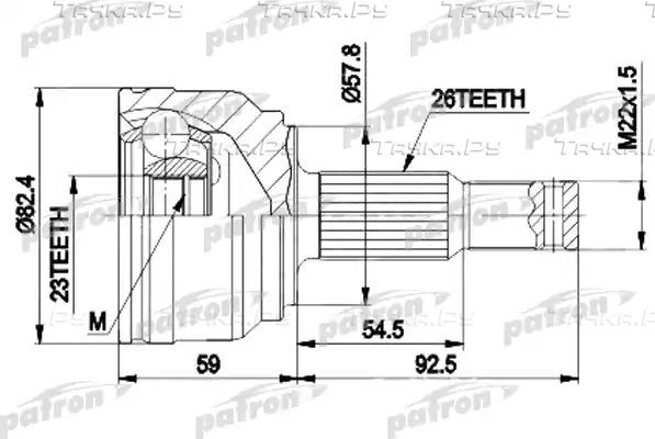 Шрус наружный (граната) Patron. Артикул PCV9117