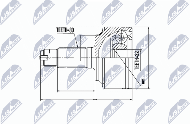 Шрус внутренний (граната) NTY. Артикул NPZ-HD-058