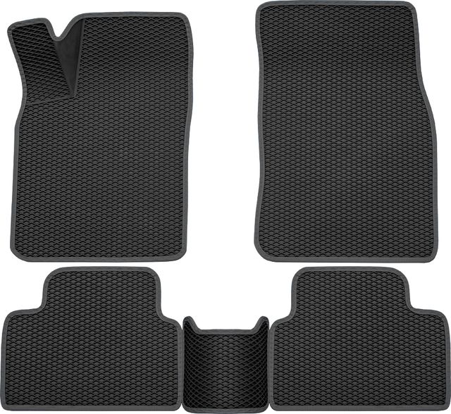 Коврики Rezkon 3D EVA ромб резиновые для салона Nissan Qashqai II 2014-2026 Серый кант. Артикул 9225020202