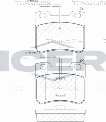 Тормозные колодки Icer передние для Citroen AX 1986-1989. Артикул 180691