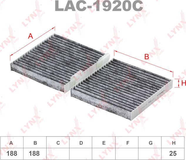 Салонный фильтр LYNXauto. Артикул LAC-1920C
