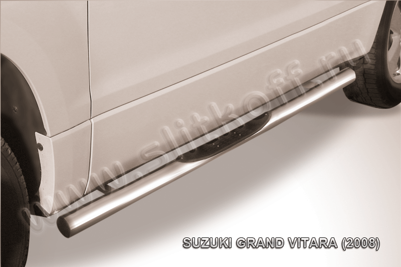 Пороги Slitkoff труба d76 с проступями для Suzuki Grand Vitara III 3-дв. 2008-2012. Артикул SGV3D08009