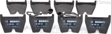 Тормозные колодки Bosch (Low-Metallic) передние для Audi A5 I (8T) 2010-2015. Артикул 0 986 494 216