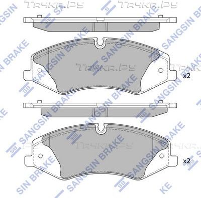 Тормозные колодки Sangsin Hi-Q передние для Land Rover Range Rover III 2006-2012. Артикул SP2233