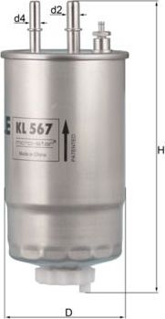 Топливный фильтр Mahle. Артикул KL 567