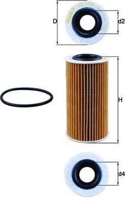 Масляный фильтр Mahle-Knecht. Артикул OX 1076D