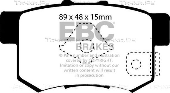 Тормозные колодки EBC Brakes задние для Honda CR-V II 2001-2007. Артикул DP41193/2R