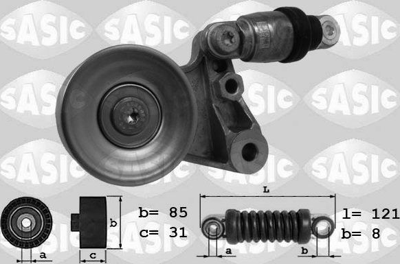 Натяжной ролик (натяжитель) приводного клинового зубчатого ремня Sasic для Nissan Patrol Y61 2000-2024. Артикул 1626145