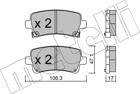 Тормозные колодки Metelli. Артикул 22-0844-0
