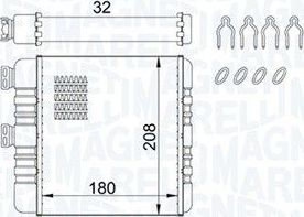 Радиатор отопителя (печки) Magneti Marelli для Opel Astra G 1998-2009. Артикул 350218418000