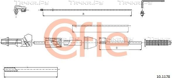 Трос газа Cofle для Peugeot 106 I 1996-2004. Артикул 92.10.1178