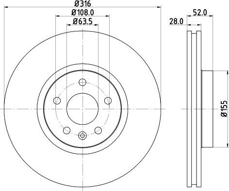 Тормозной диск Hella Pagid Pro. Артикул 8DD 355 118-891