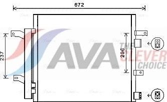 Радиатор кондиционера (конденсатор) AVA (алюминий). Артикул JR5056D