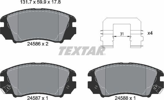 Тормозные колодки Textar Q+. Артикул 2458601