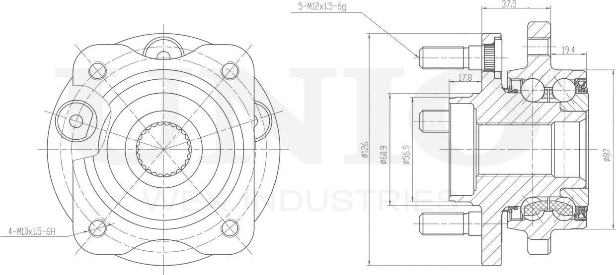 Ступица колеса с интегрированным подшипником (Unio). Артикул HUB-20240