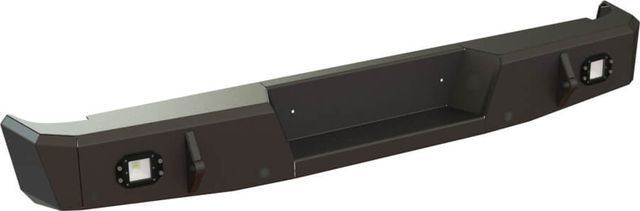 Бампер силовой STC задний для Toyota Tundra II 2007-2013 с фарами заднего хода/ ПТФ. Артикул STC-TT06-BR-L2