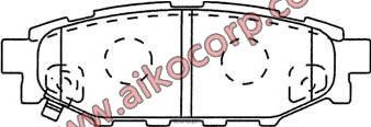 Колодки SUBARU Impreza, Legacy, Outback, XV (2003-) задние (Aiko). Артикул PF7501
