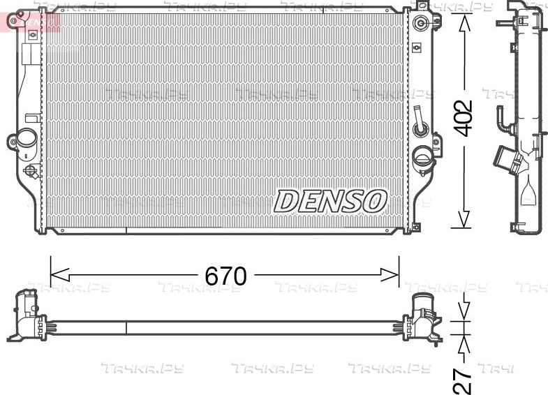 Радиатор охлаждения двигателя Denso для Toyota RAV4 IV (CA40) 2012-2019. Артикул DRM50092