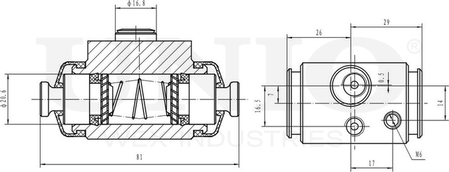 Цилиндр тормозной рабочий (Unio). Артикул BRC-20576