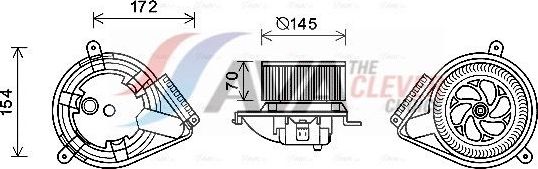 Вентилятор, мотор печки (отопителя) салона AVA (полимерный материал) для Mercedes-Benz V-Класс I (W638) 1996-2003. Артикул MS8626