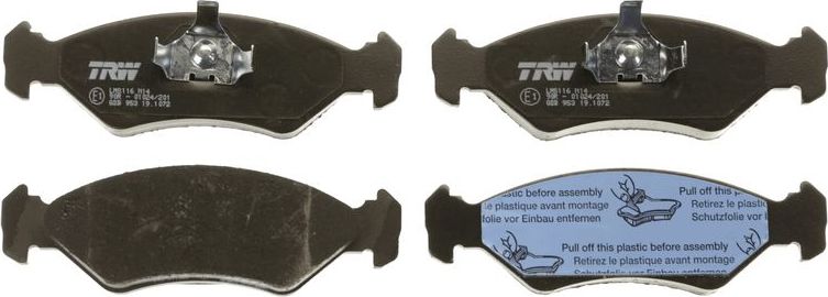 Тормозные колодки TRW COTEC передние для Ford Fiesta IV 1995-2000. Артикул GDB953