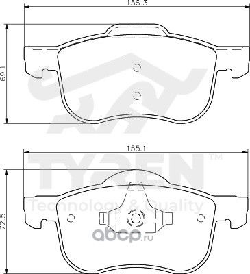 Дисковые тормозные колодки (Tyren). Артикул TYR1220121