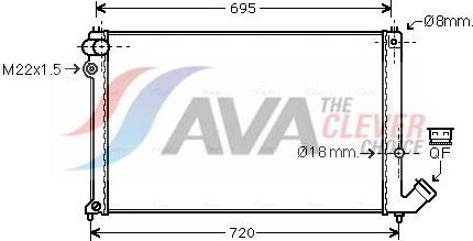 Радиатор охлаждения двигателя AVA ** CLEVER FIT ** для Peugeot 406 I 1996-2004. Артикул PE2179