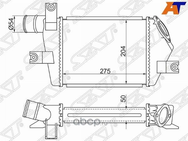 РАДИАТОР ИНТЕРКУЛЕРА MITSUBISHI L200 05-PAJEROMO (SAT). Артикул STMN135001