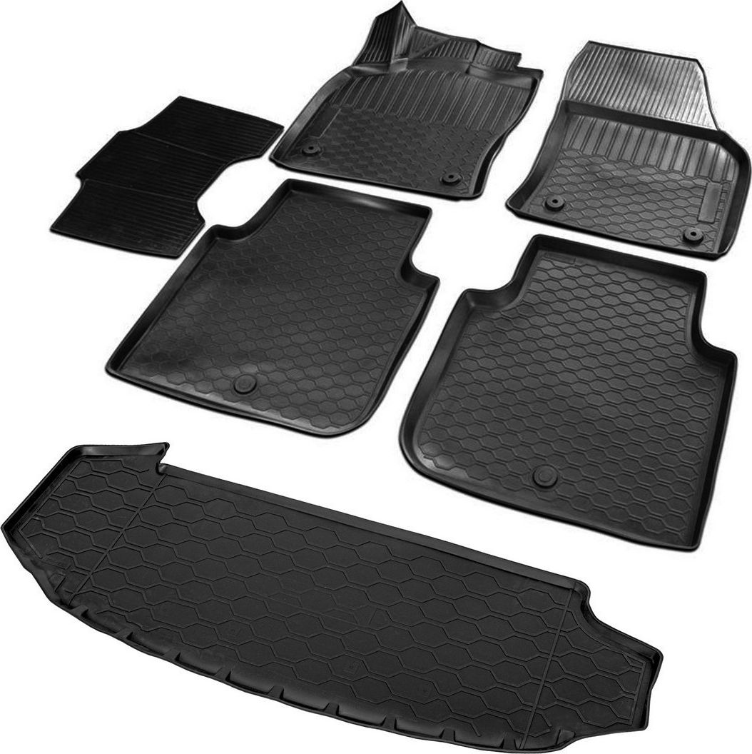 Комплект ковриков Rival для салона и багажника Skoda Kodiaq (7 мест) 2017-2026. Артикул K15105003-1