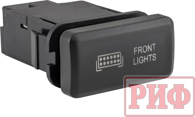 Кнопка РИФ включения/выключения горизонтальная FRONT LIGHTS TOYOTA 40x20 мм с белой подсветкой для Toyota Tacoma II 2004-2015. Артикул RIF22-1-1104614