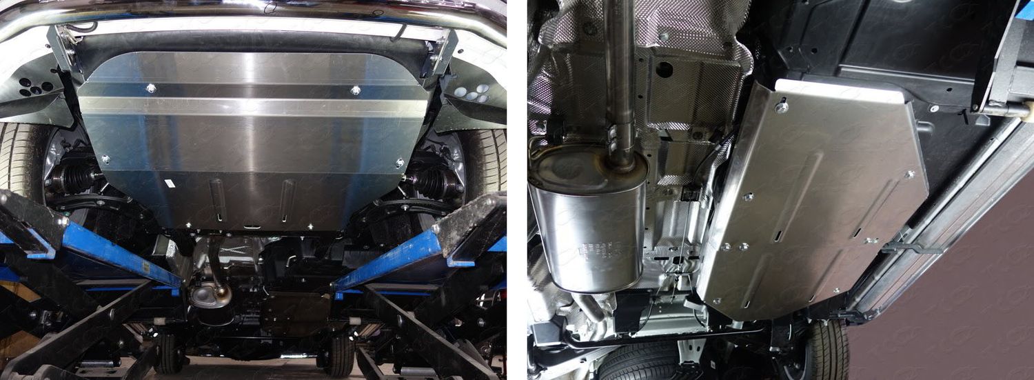 Защита алюминиевая ТСС (4 мм) для картера, КПП, бака Volkswagen Multivan T6 2015-2020. Артикул ZKTCC00291K