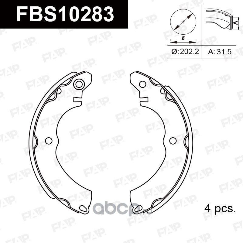Тормозные колодки барабанные (FAP). Артикул FBS10283
