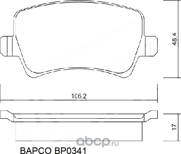 Колодки тормозные дисковые BP0341 задние, комплект, (Bapco) Bapco. Артикул BP0341