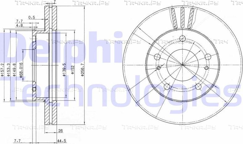 Тормозной диск Delphi. Артикул BG3127