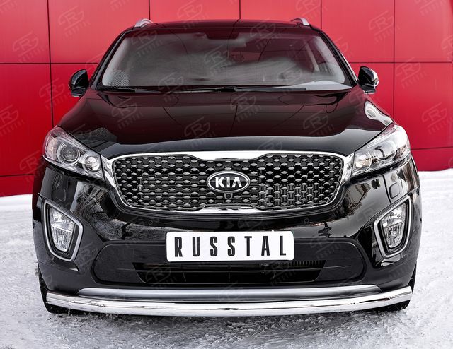 Защита RusStal переднего d63 секции для Kia Sorento III Prime 2014-2017. Артикул KSPZ-002206