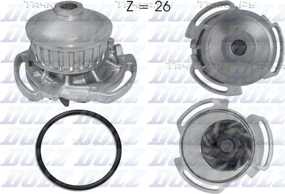 Помпа (водяной насос) Dolz для Volkswagen Polo I 1975-1981. Артикул A159