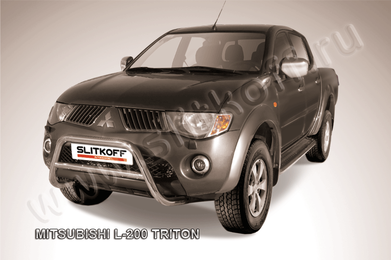 Кенгурятник Slitkoff d57 низкий для Mitsubishi L200 IV Triton 2006-2015. Артикул ML008