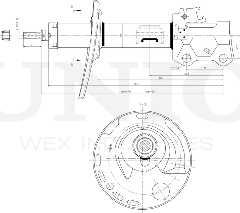Амортизатор подвески (Unio). Артикул SAB-10186