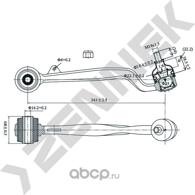 РЫЧАГ ПЕРЕДНИЙ НИЖНИЙ ПЕРЕДНИЙ ЛЕВЫЙ/ПРАВЫЙ LAND ROVER RANGE ROVER 02 (Zennek). Артикул DCA0152