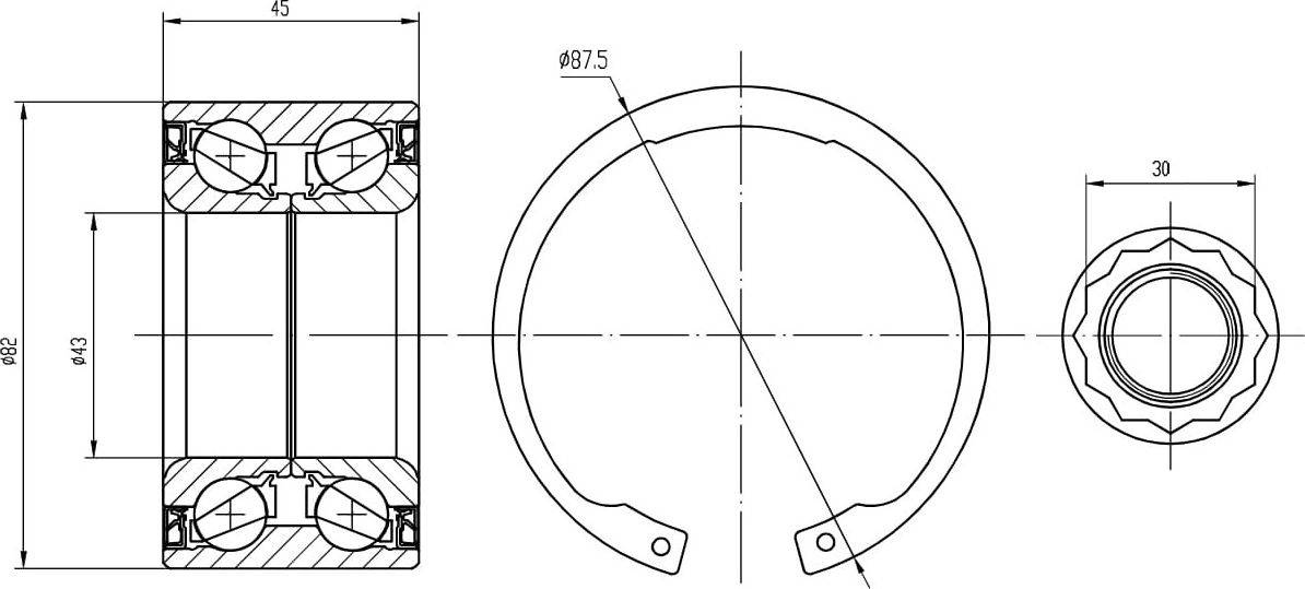 Ступичный подшипник (комплект) Trialli. Артикул CS 1979