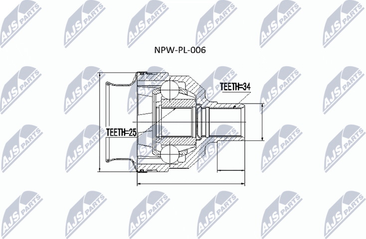 Шрус внутренний (граната) NTY. Артикул NPW-PL-006