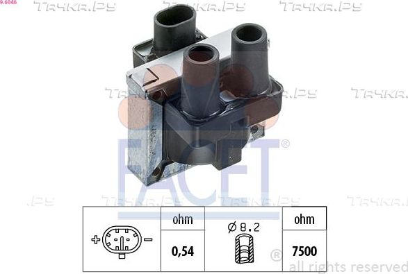 Катушка зажигания Facet Made in Italy - OE Equivalent для Fiat Seicento I 1997-2010. Артикул 9.6046