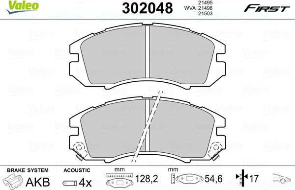 Тормозные колодки Valeo First. Артикул 302048